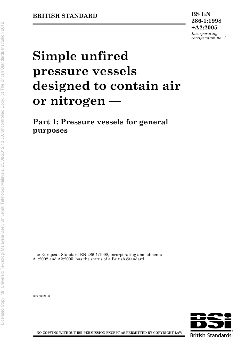 BS EN 00286-1-1998 + A2-2005 (2007).pdf_第1页