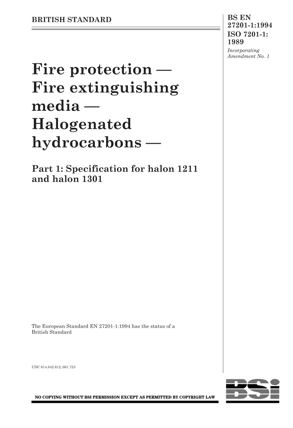 BS EN 27201-1-1994 (2000) ISO 7201-1-1989.pdf_第1页