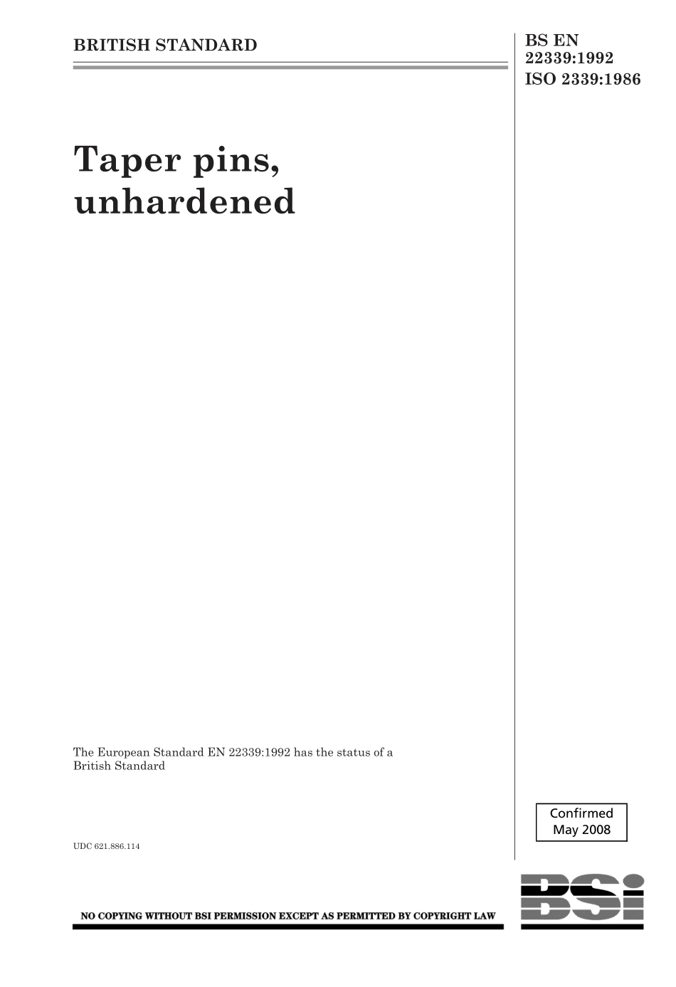 BS EN 22339-1992 (2008) ISO 2339-1986.pdf_第1页