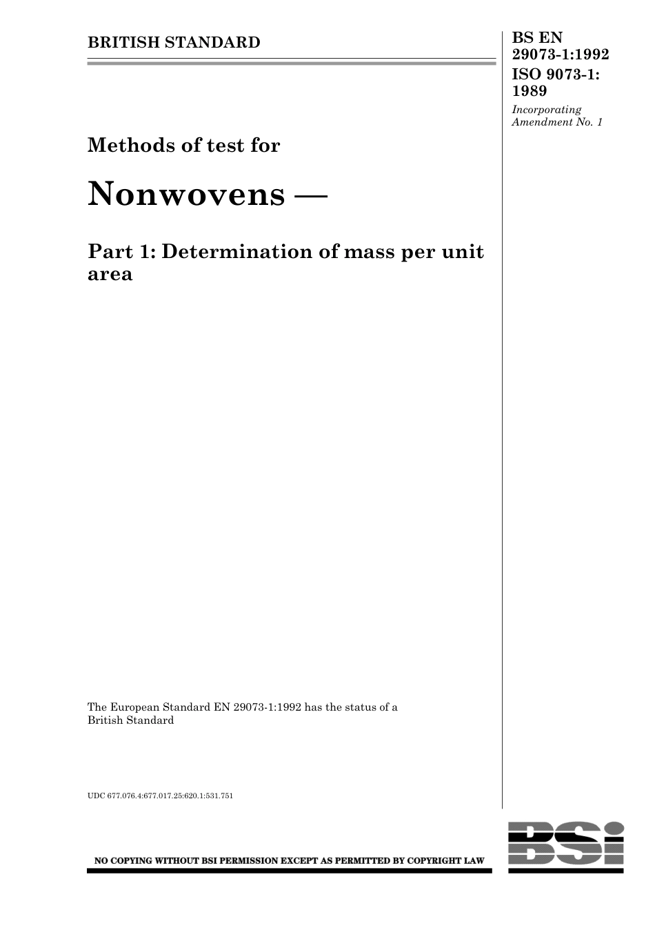 BS EN 29073-1-1992 (1999) ISO 9073-1-1989.pdf_第1页