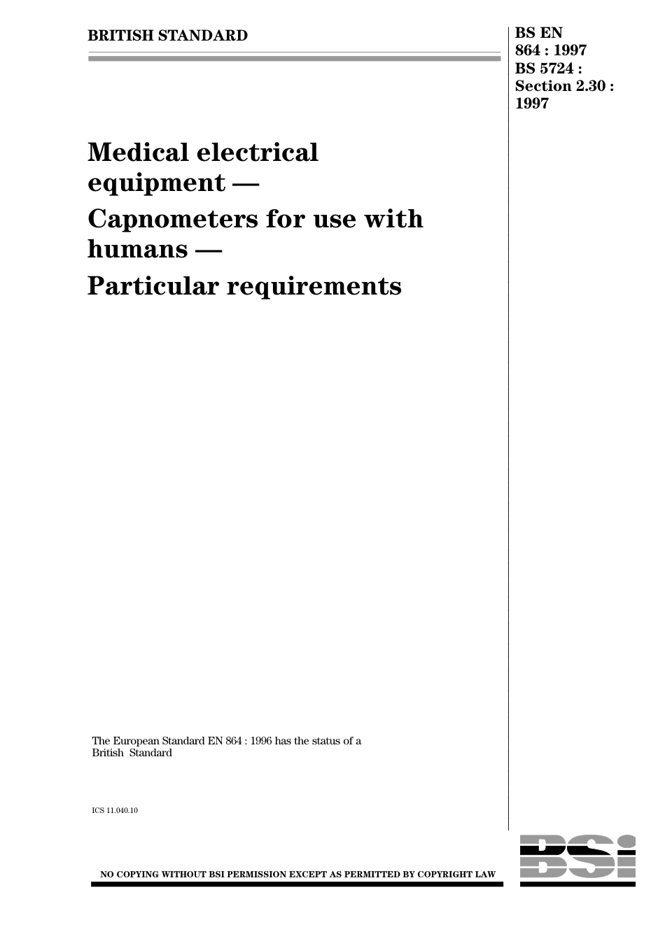 BS EN 00864-1997 (BS 5724-2.30-1997).pdf_第1页