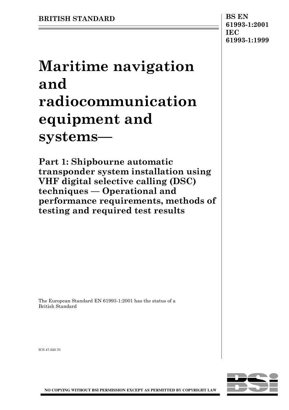 BS EN 61993-1-2001.pdf_第1页