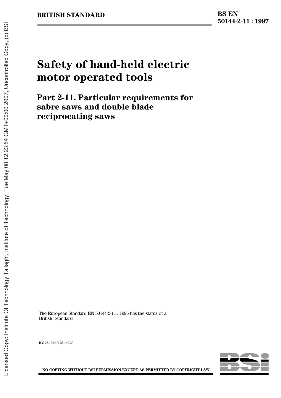 BS EN 50144-2-11-1997.pdf_第1页