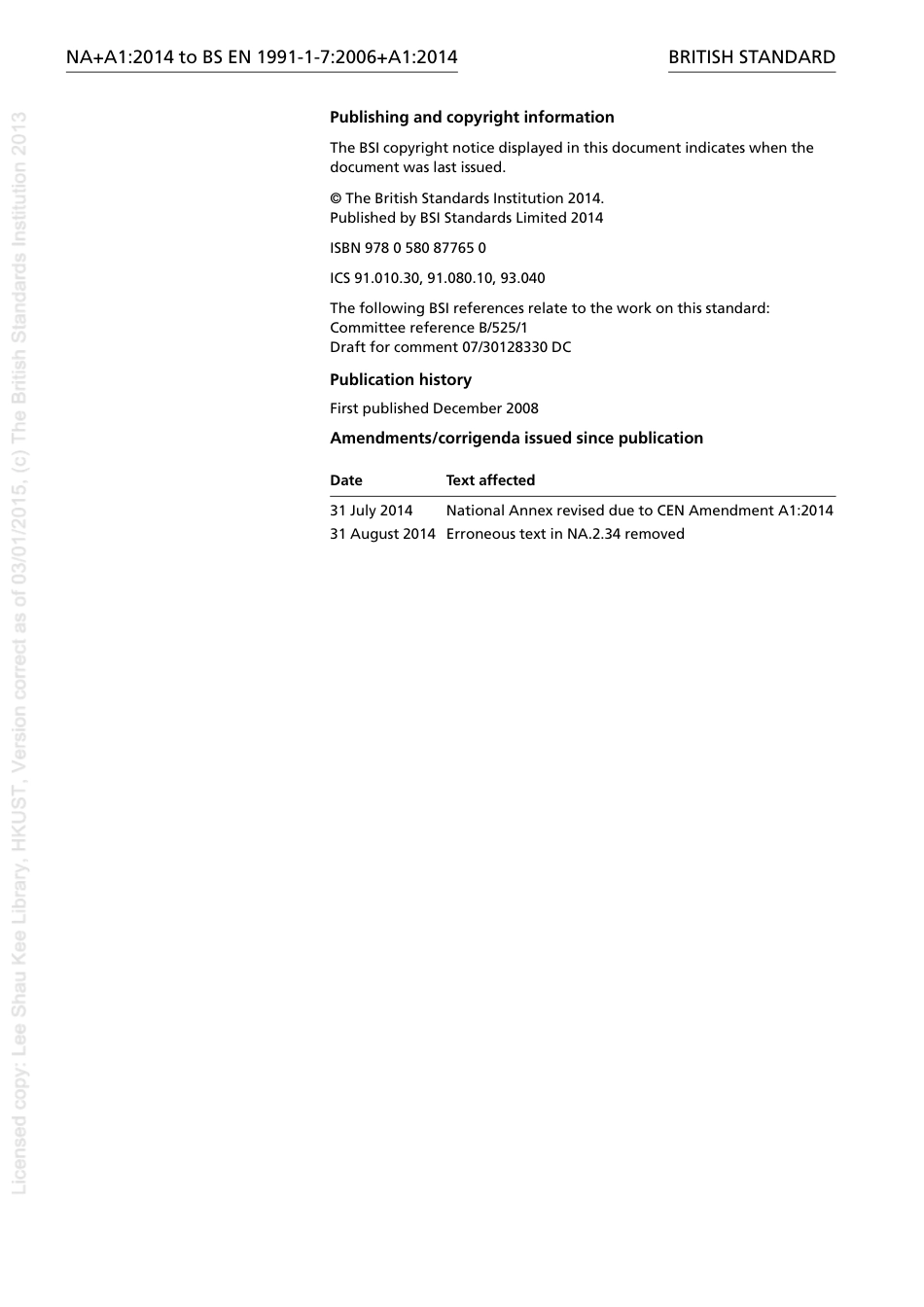 BS EN 01991-1-7-2006 + A1-2014 NA + A1-2014.pdf_第2页