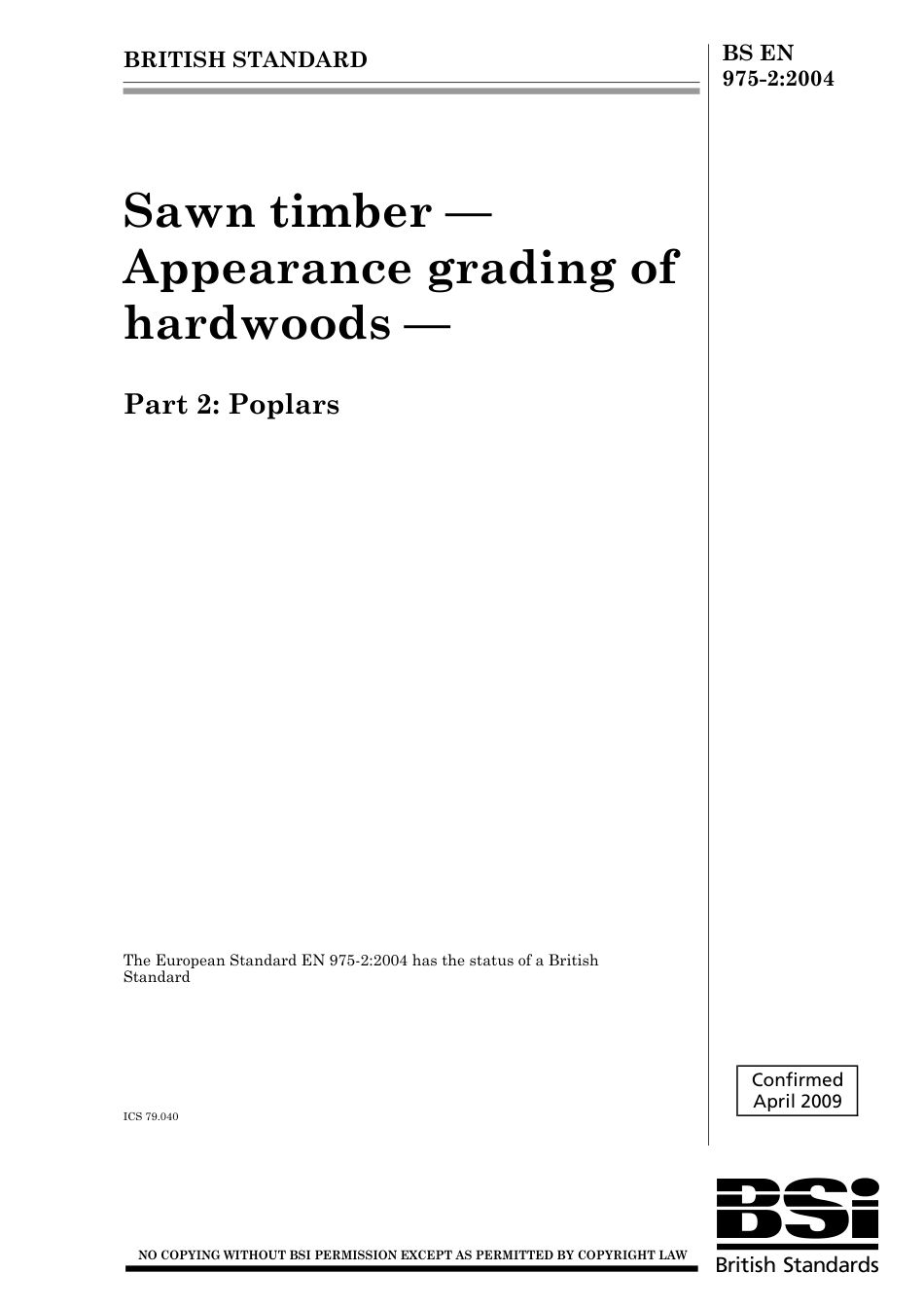 BS EN 00975-2-2004 (2009).pdf_第1页