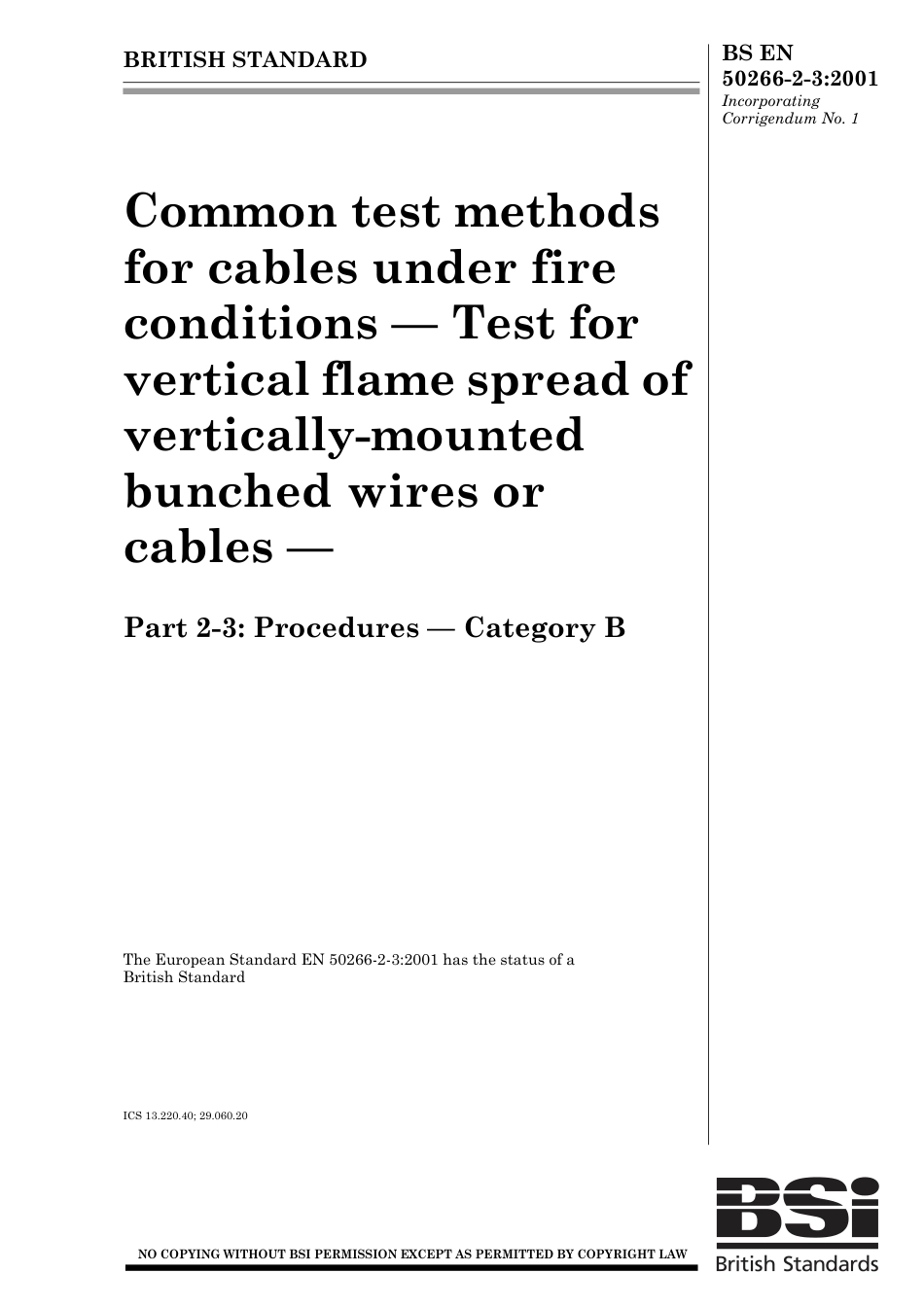 BS EN 50266-2-3-2001 (2002).pdf_第1页