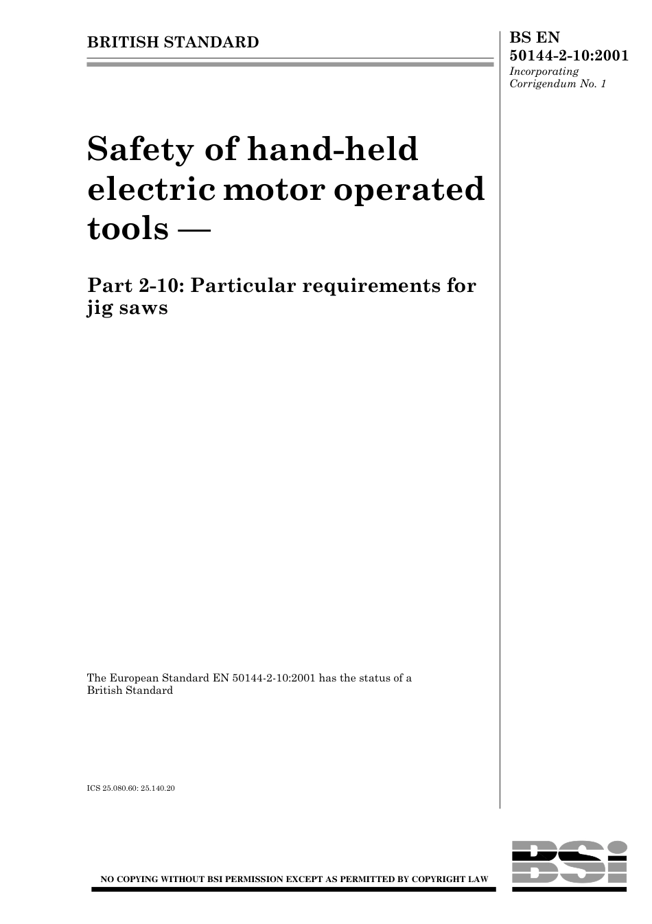 BS EN 50144-2-10-2001.pdf_第1页