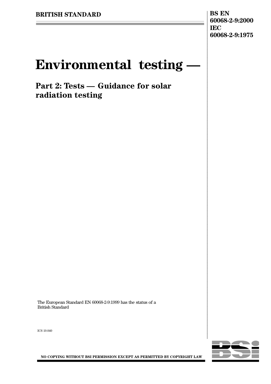 BS EN 60068-2-9-2000.pdf_第1页