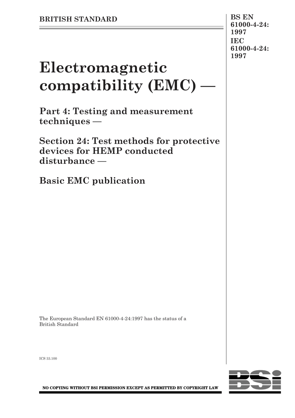 BS EN 61000-4-24-1997.pdf_第1页
