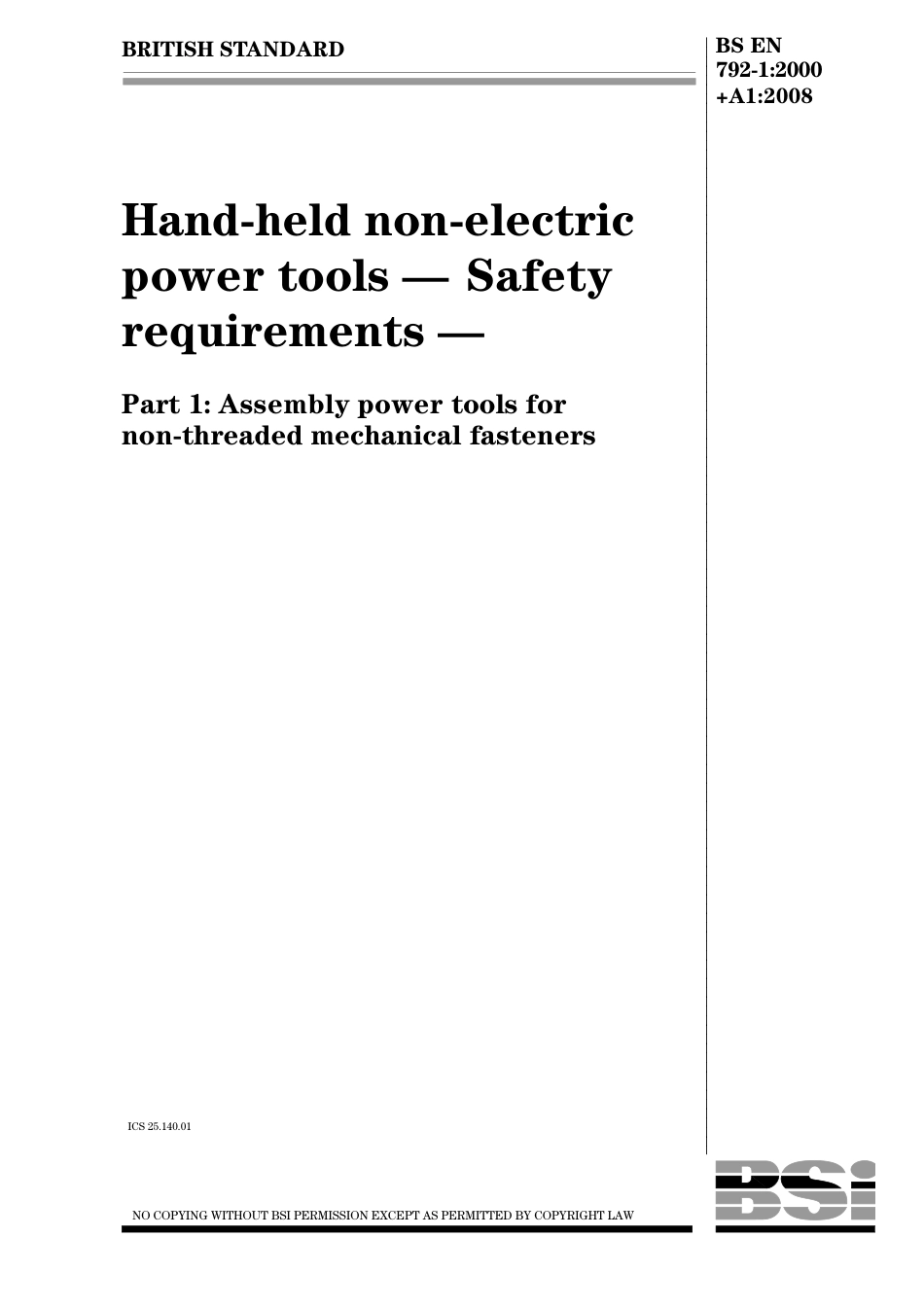 BS EN 00792-1-2000 + A1-2008.pdf_第1页