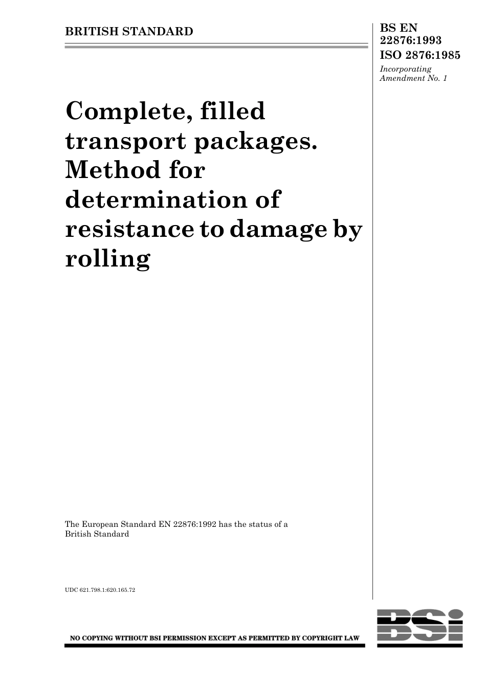 BS EN 22876-1993 (1999) ISO 2876-1985.pdf_第1页