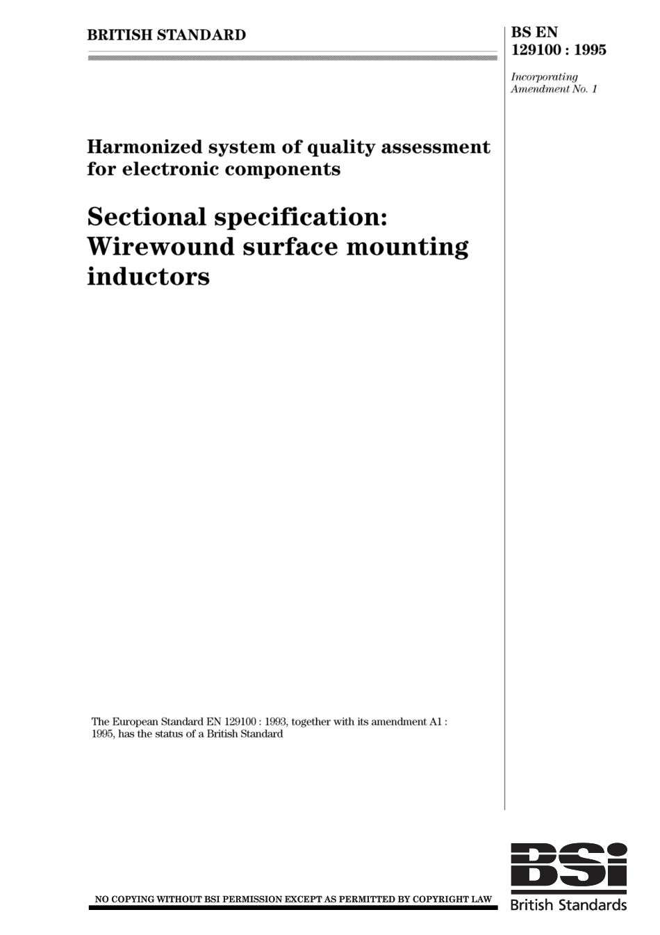 BS EN 129100-1995 (1996) scan.pdf_第1页