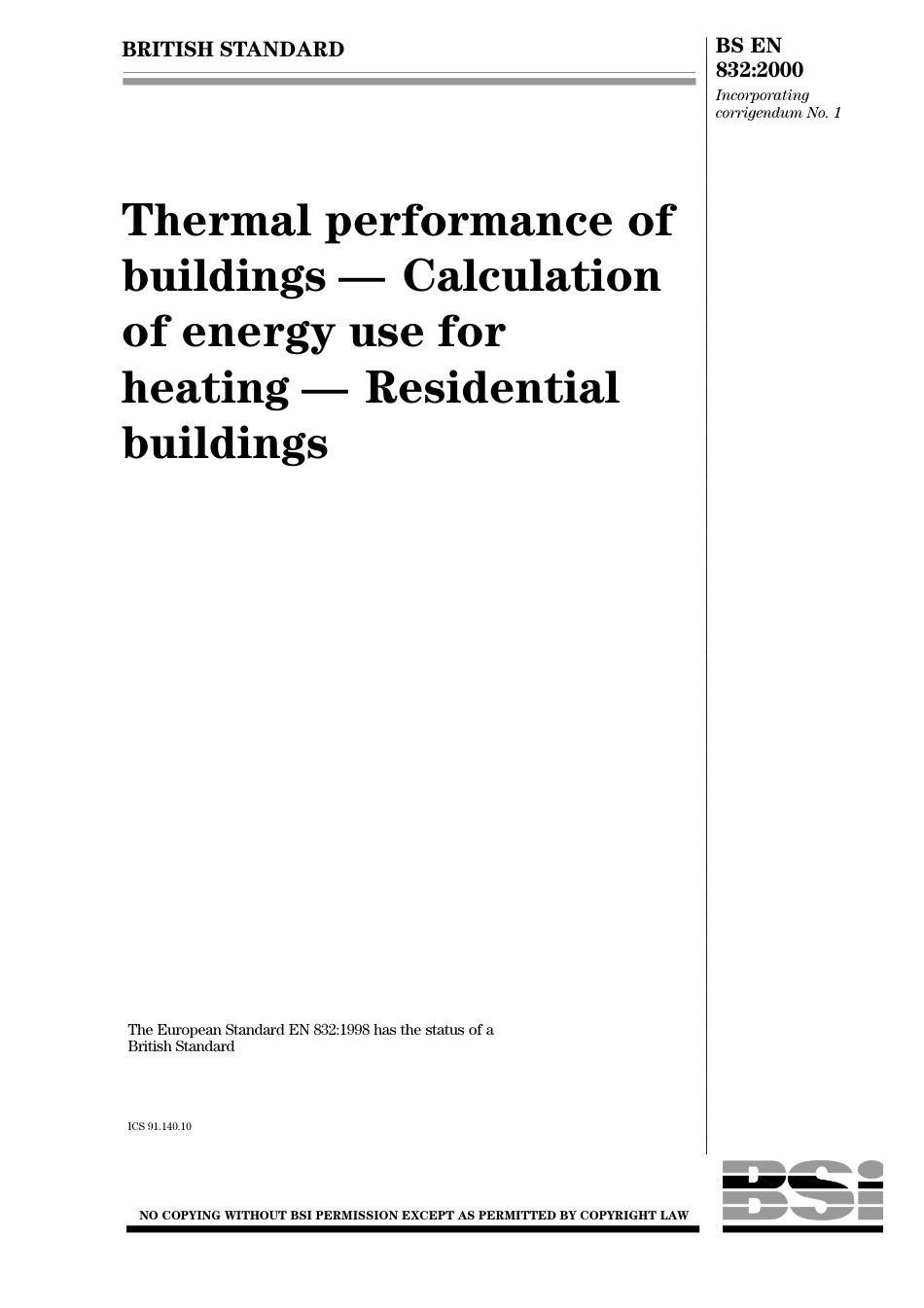 BS EN 00832-2000 (2001).pdf_第1页