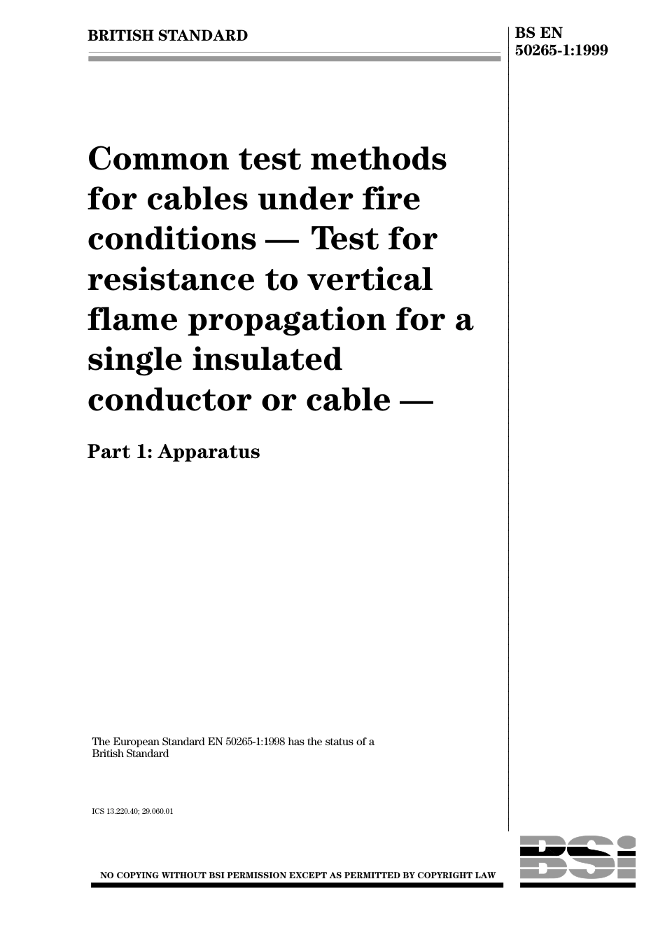 BS EN 50265-1-1999.pdf_第1页