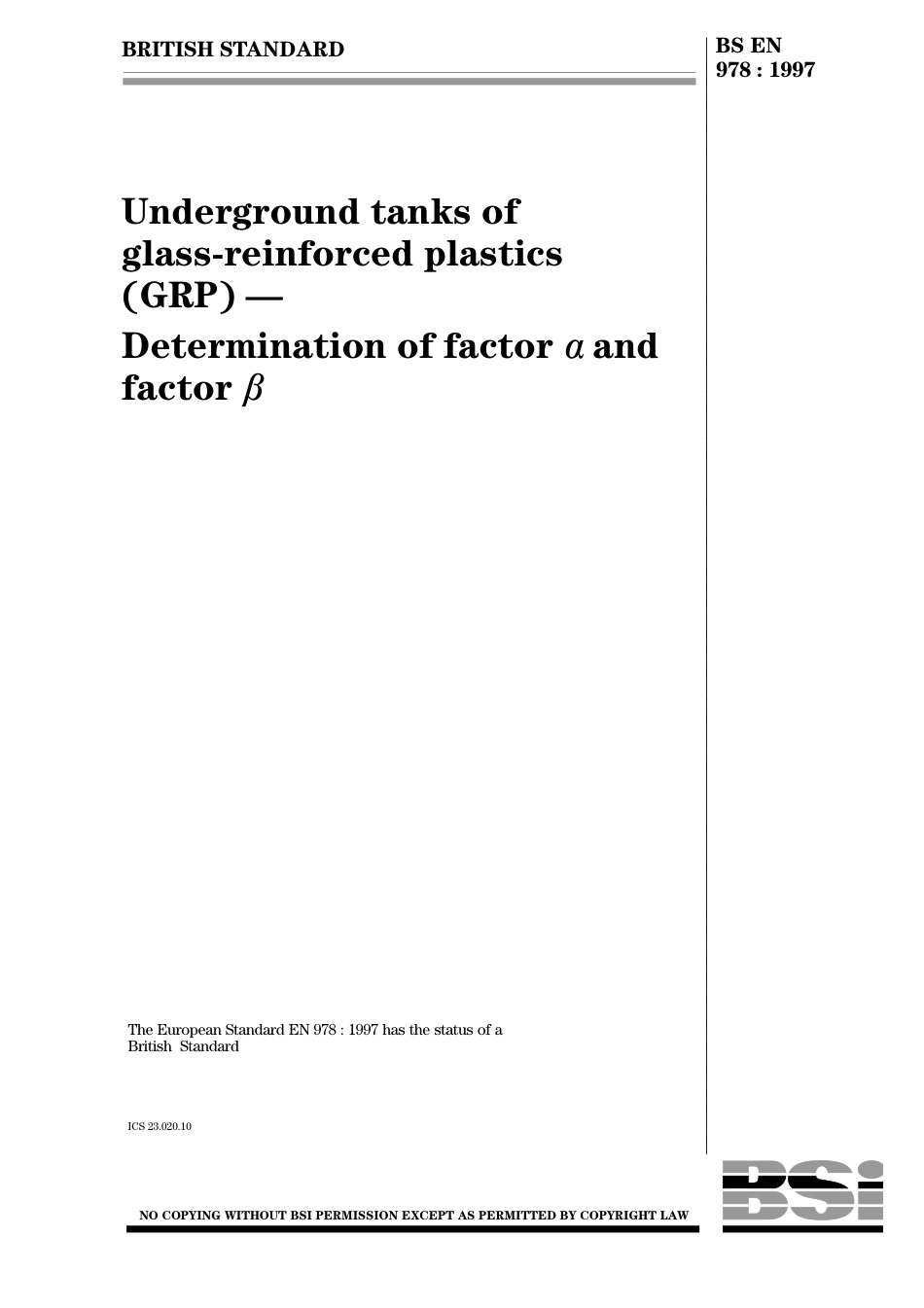 BS EN 00978-1997.pdf_第1页