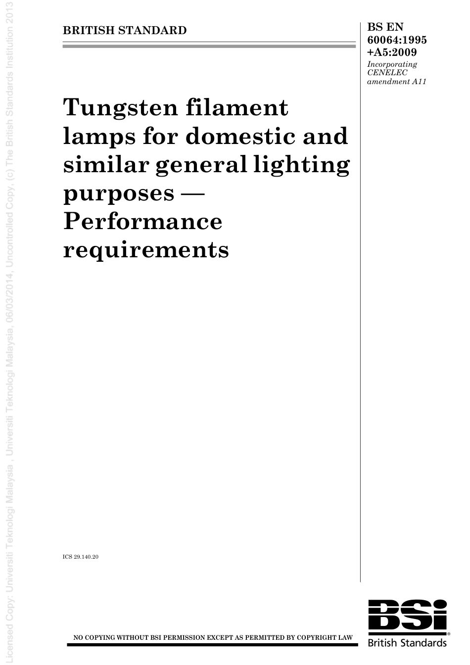 BS EN 60064-1995 + A5-2009 (2010).pdf_第1页