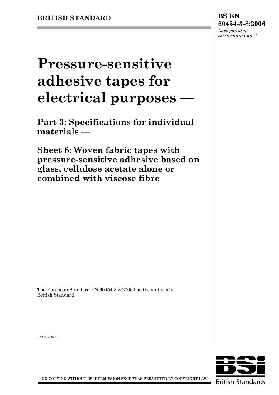 BS EN 60454-3-8-2006 (2007).pdf_第1页