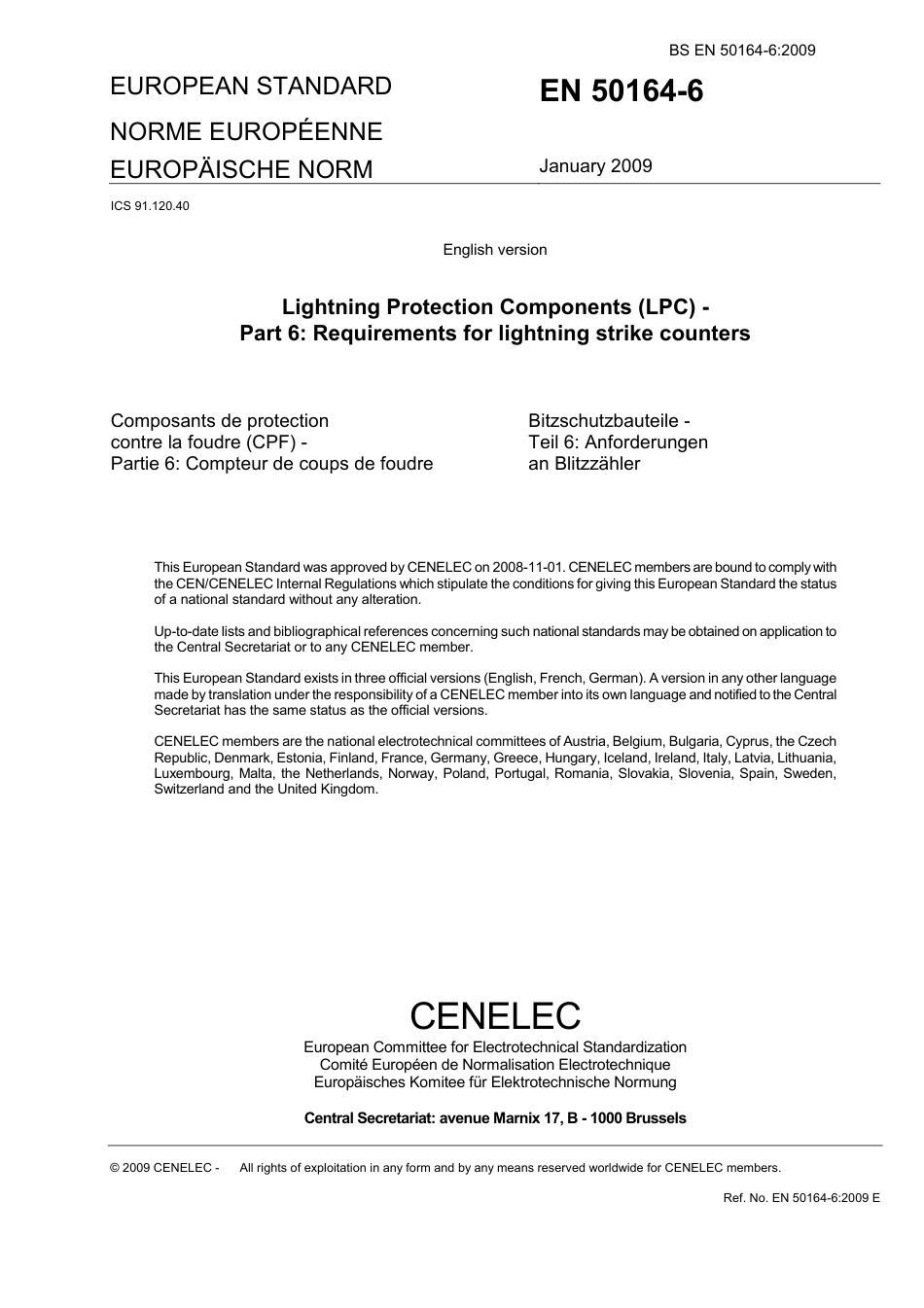 BS EN 50164-6-2009.pdf_第3页