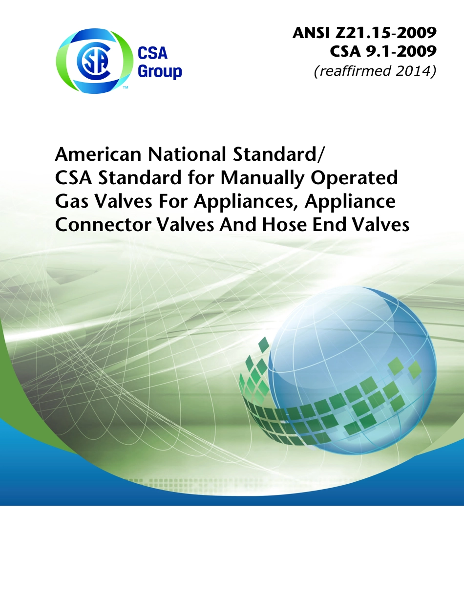 ANSI Z21.15-2009 CSA 9.1-2009 2009 (R 2014).pdf_第1页