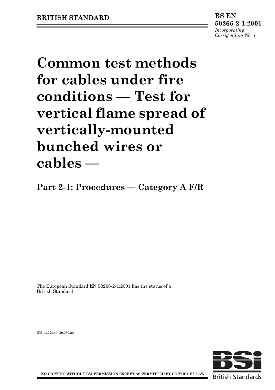 BS EN 50266-2-1-2001 (2002).pdf_第1页