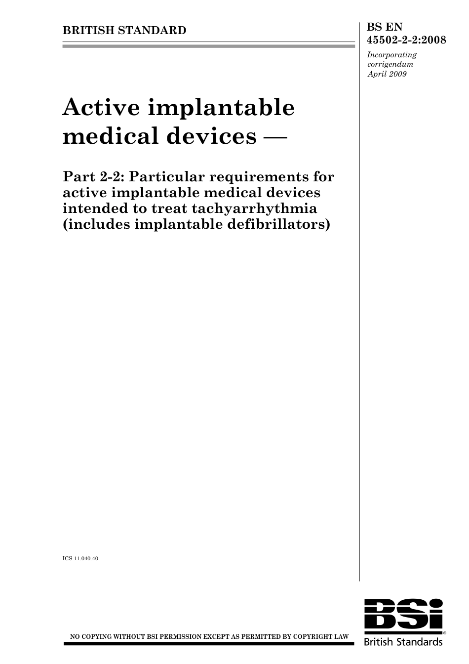 BS EN 45502-2-2-2008 (2009).pdf_第1页