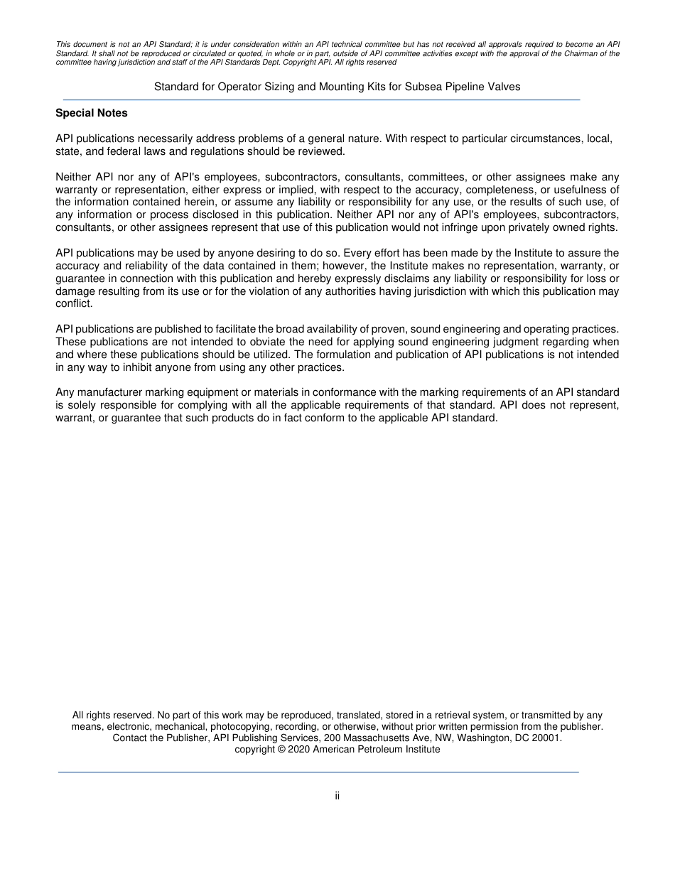 API 6DSSX-2020 Standard for Operator and Mounting Kits for Subsea Valves - DRAFT.pdf_第2页