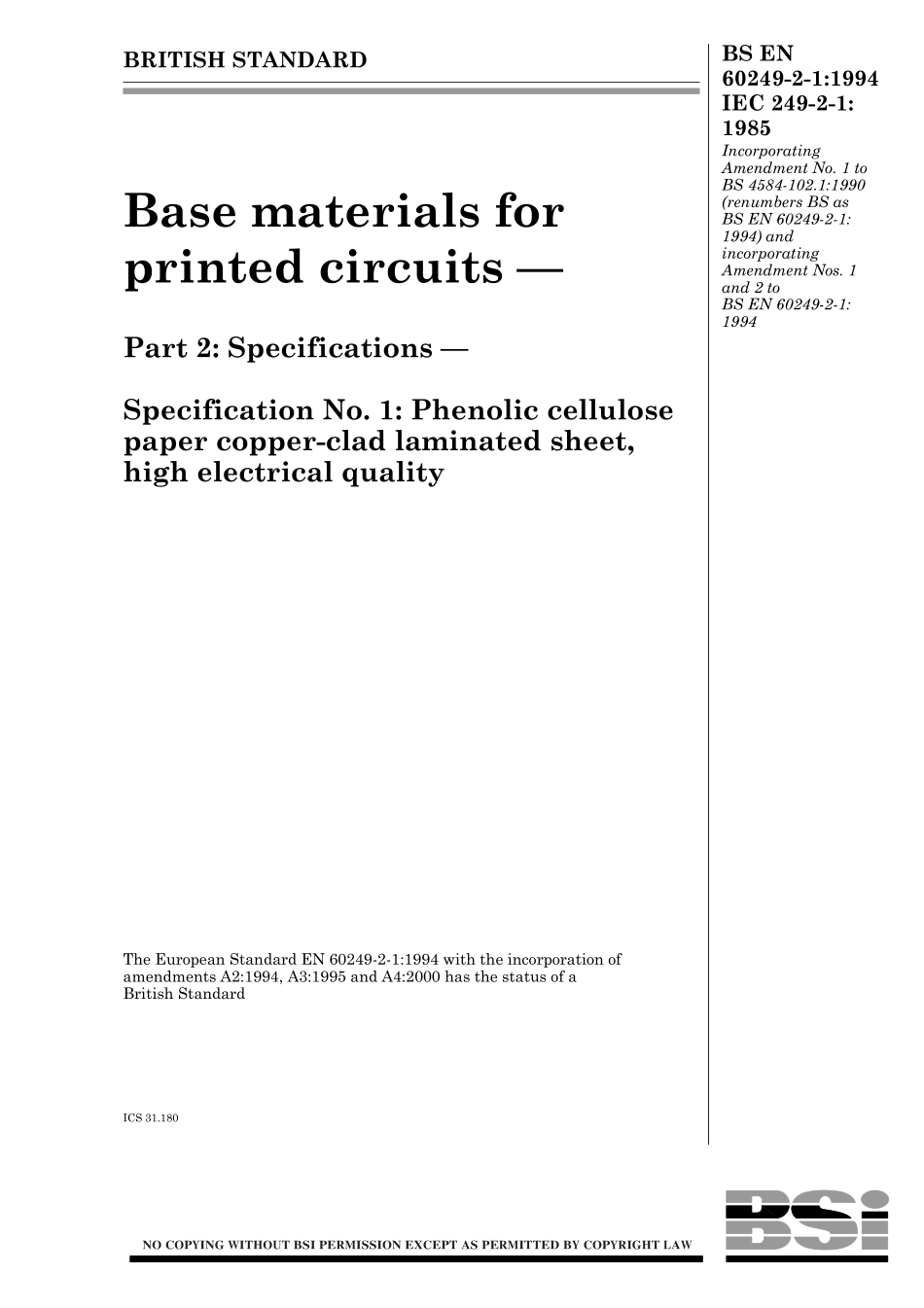 BS EN 60249-2-1-1994 (2001).pdf_第1页