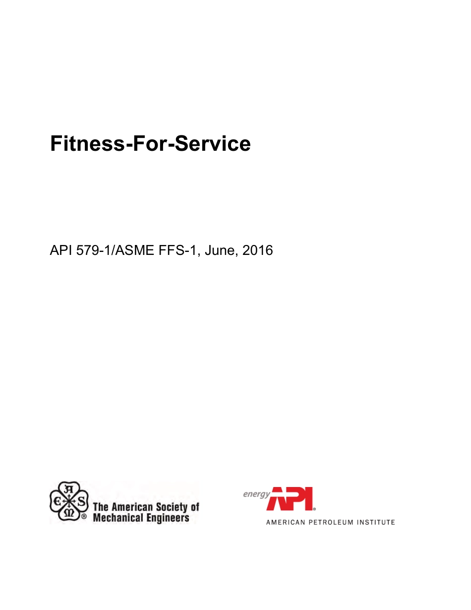 API 579-1 ASME FFS-1 Fitness-for-Service Evaluation - 2016 .pdf_第1页