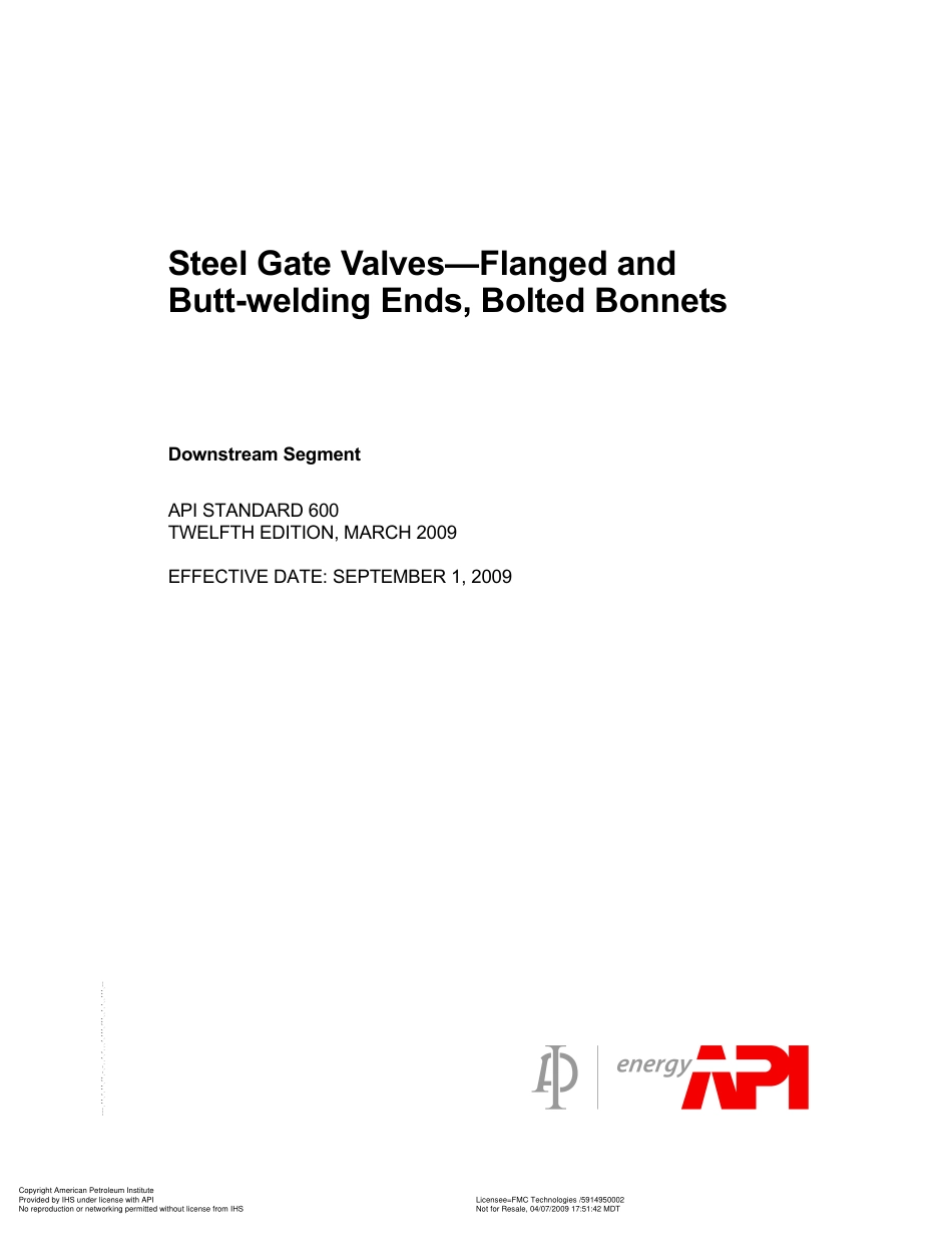 API 600 - 2009 Steel gate valves-flanged and butt welded ends , bolted bonnet.pdf_第3页