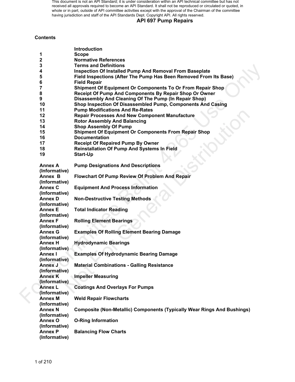 API RP 697 Pump Repairs (For API Committee Ballot).pdf_第1页