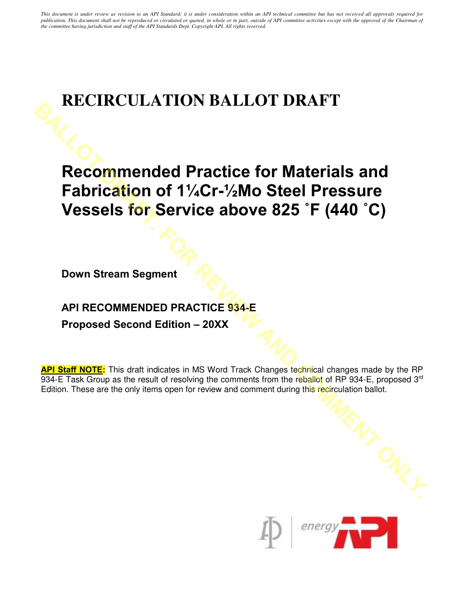 API RP 934-E 2ND Edition - Draft.pdf_第1页