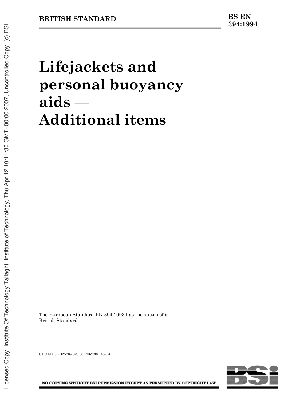 BS EN 00394-1994 (1999).pdf_第1页