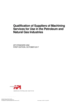 API STD 20M-2017 石油与天然气行业机加供应商的质量控制.pdf