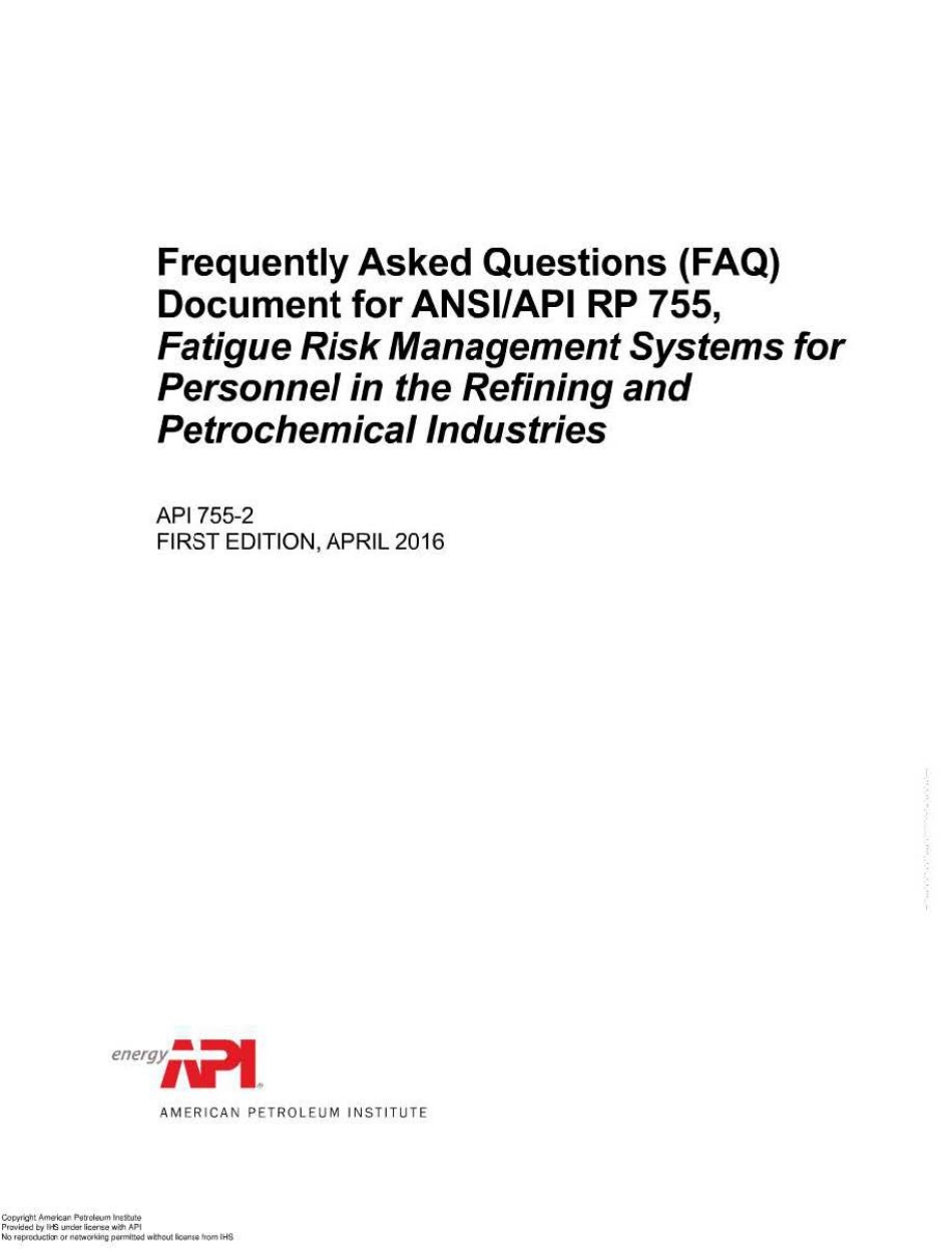 API 755-2-2016 Frequently Asked Questions (FAQ) Document for ANSIAPI RP 755, Fat.pdf_第1页
