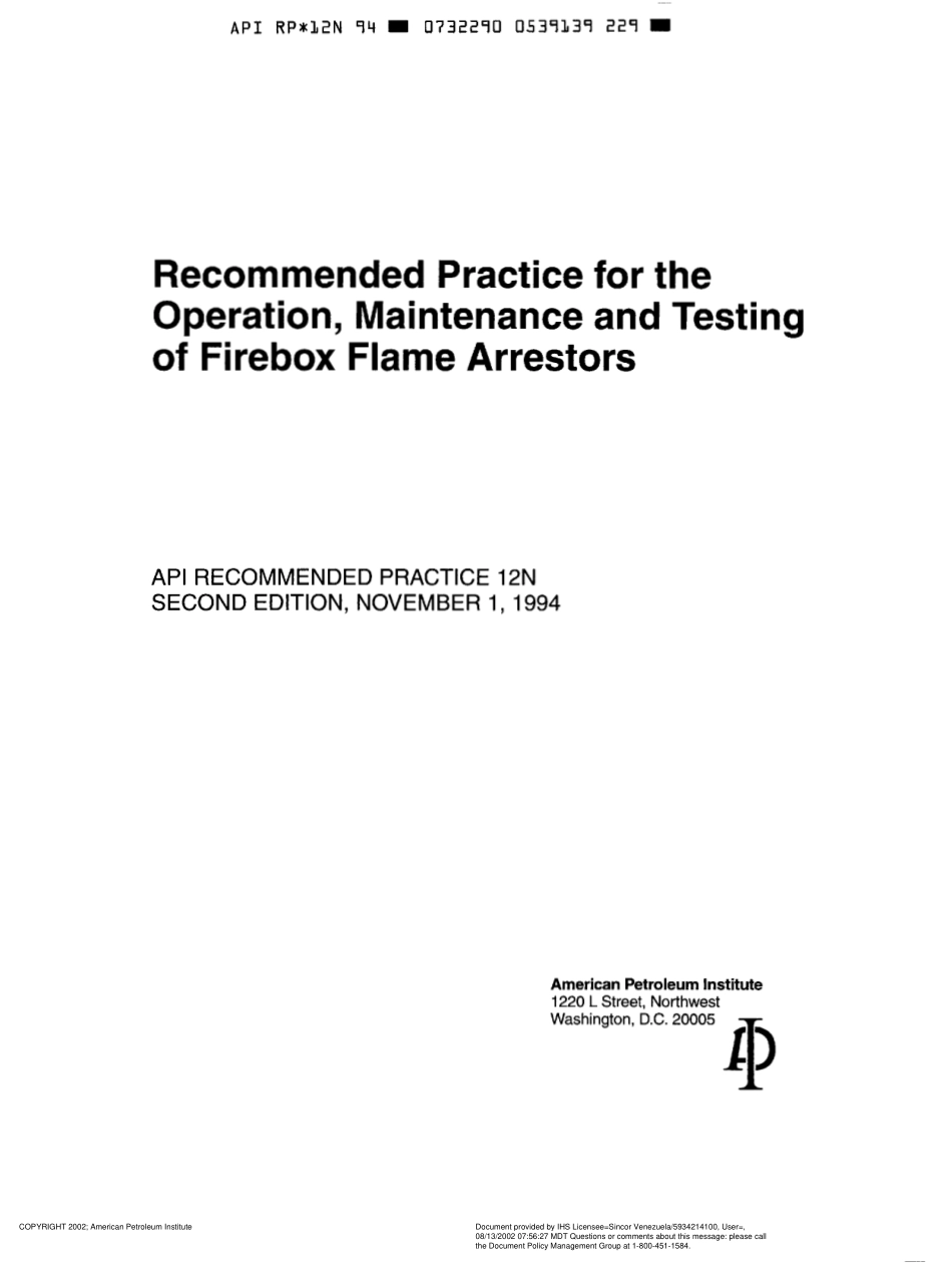 API RP 12N (2nd 1994 13p).pdf_第1页