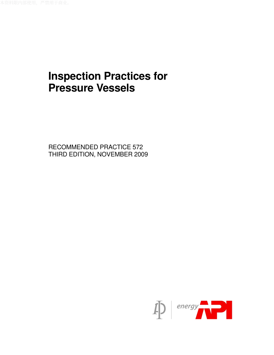 API RP 572 2009 Inspection Practices for Pressure Vessels.pdf_第1页