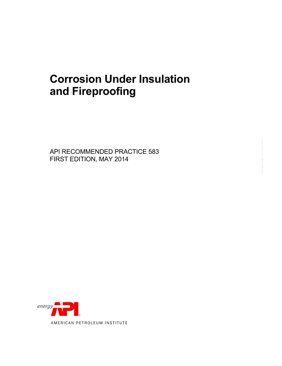 API RP 583-2014 Corrosion Under Insulation and Fireproofing.pdf_第1页