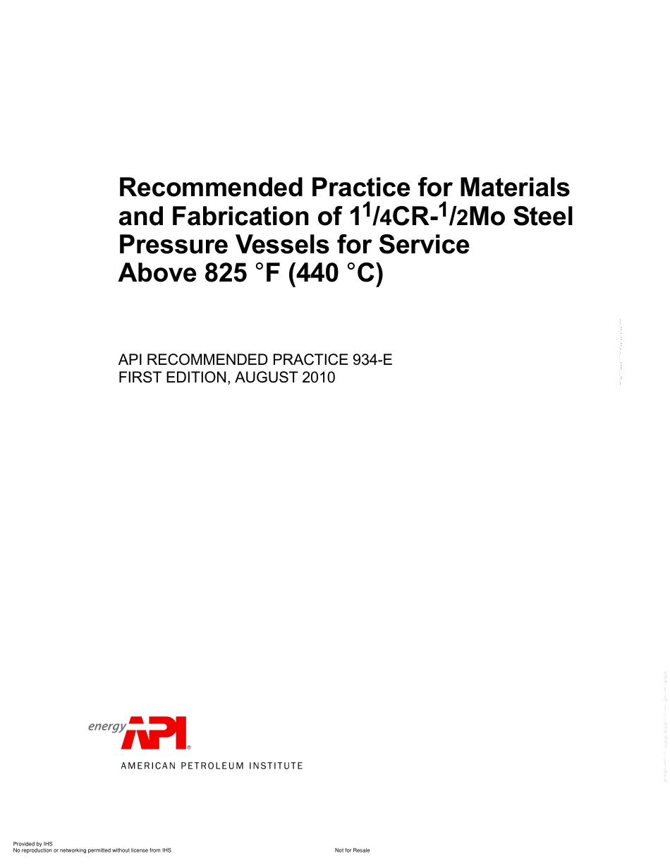 API RP 934-E-2010Recommended Practice for Materials and Fabri.pdf_第1页