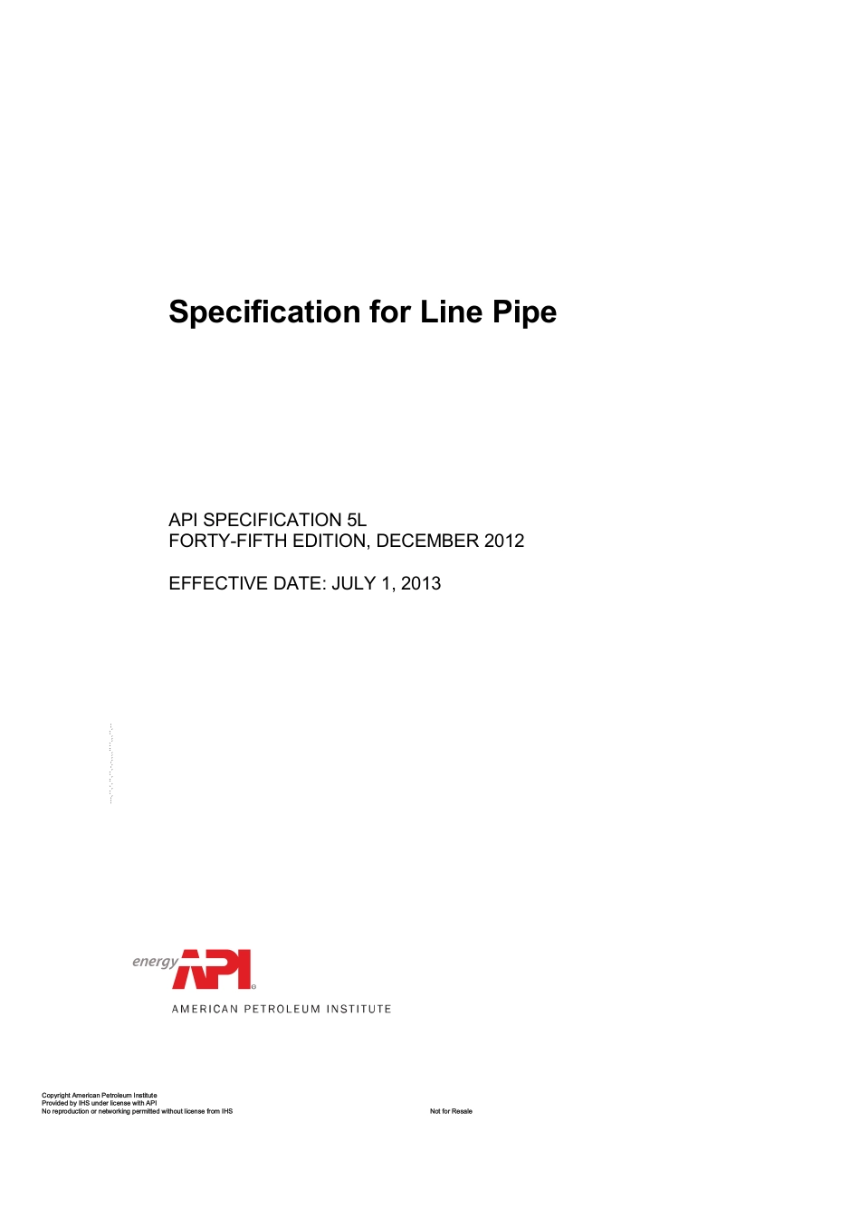 API Spec 5L-2012 Specification for Line Pipe.pdf_第1页