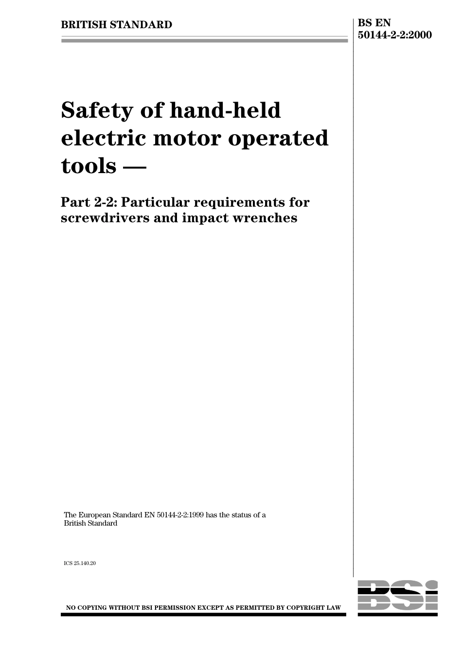 BS EN 50144-2-2-2000.pdf_第1页