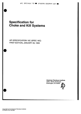 API Spec16C 1993 Choke and Kill Equipment.PDF