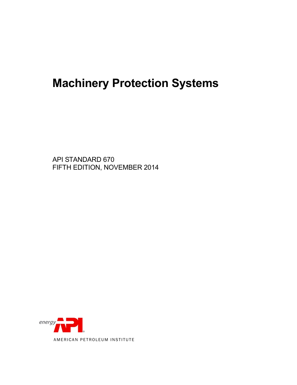 API Std 670-2014 Machinery Protection Systems.pdf_第1页