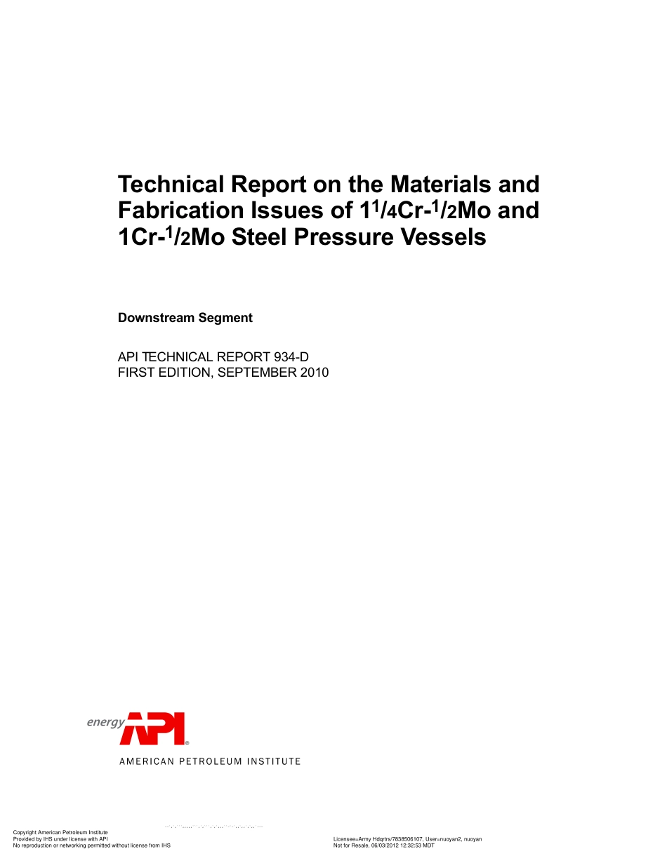API TR 934-D Technical Report on the Materials and Fabrication Issuesof the 114C.pdf_第3页