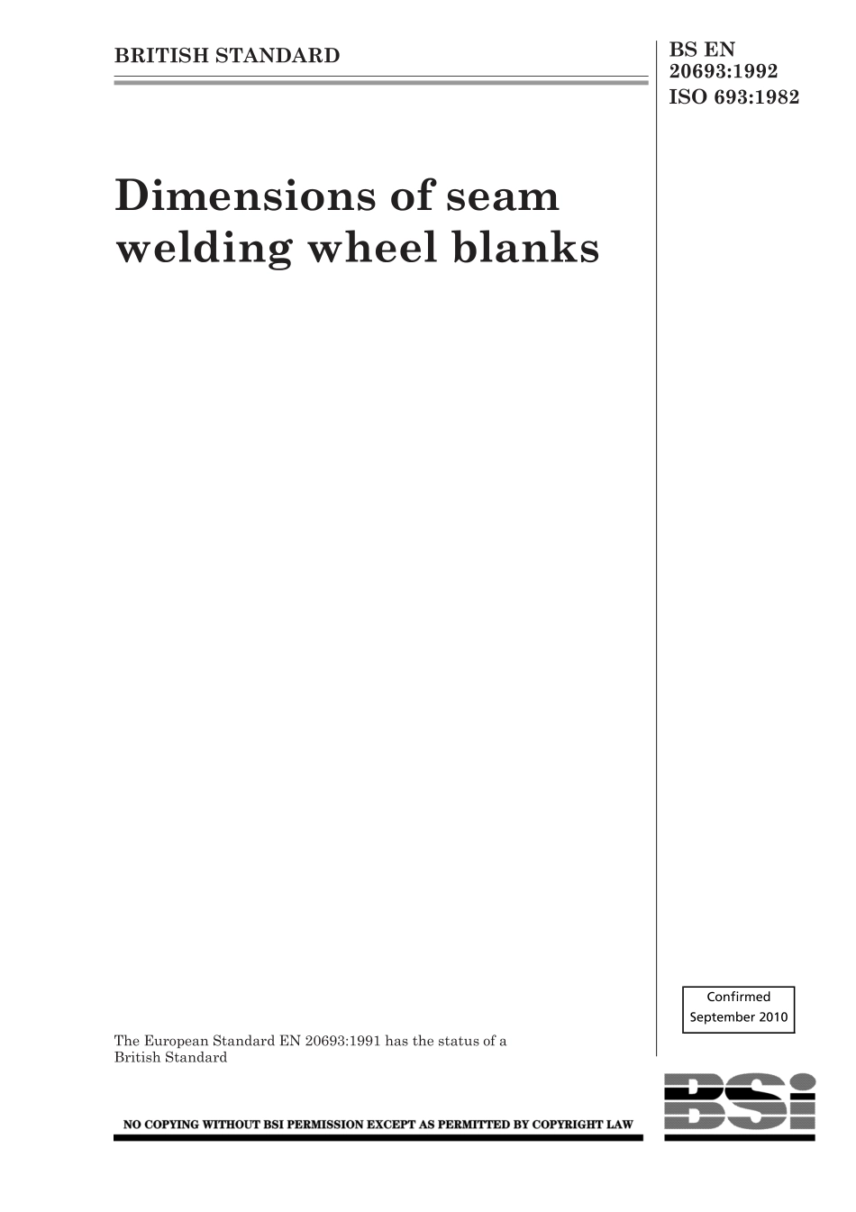 BS EN 20693-1992 (2010) ISO 693-1982.pdf_第1页