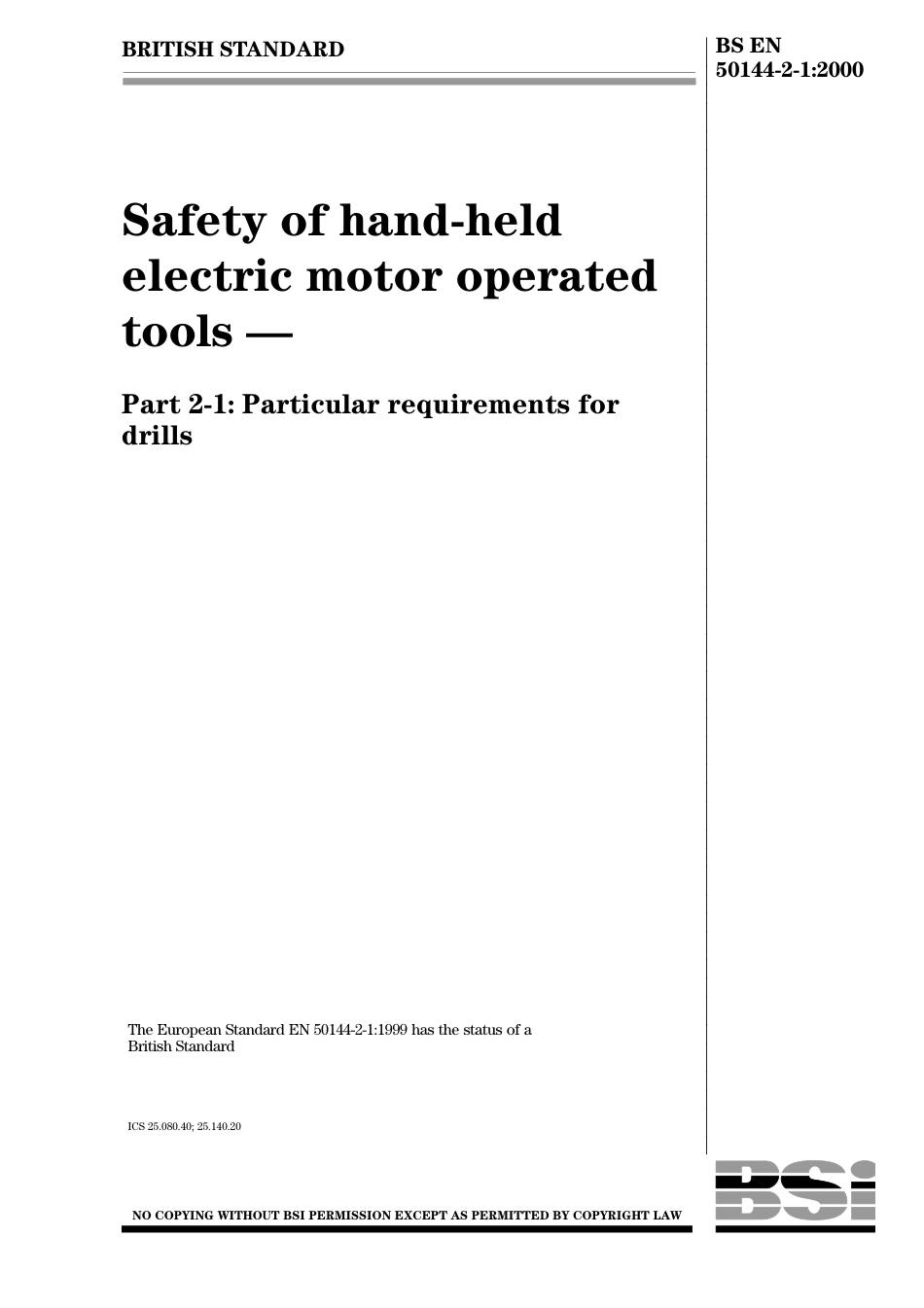 BS EN 50144-2-1-2000.pdf_第1页