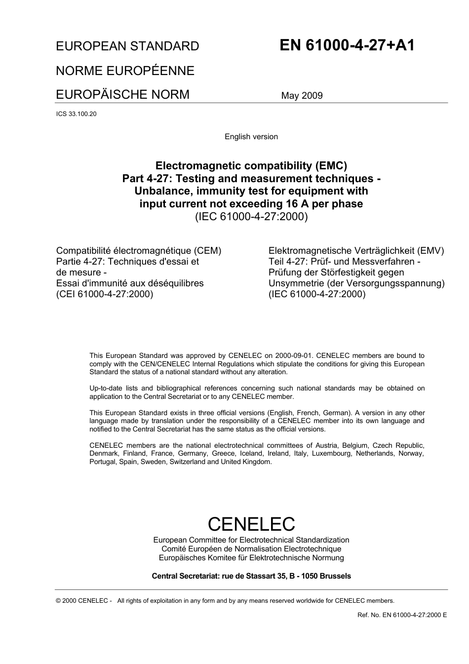 BS EN 61000-4-27-2000 + A1-2009.pdf_第3页