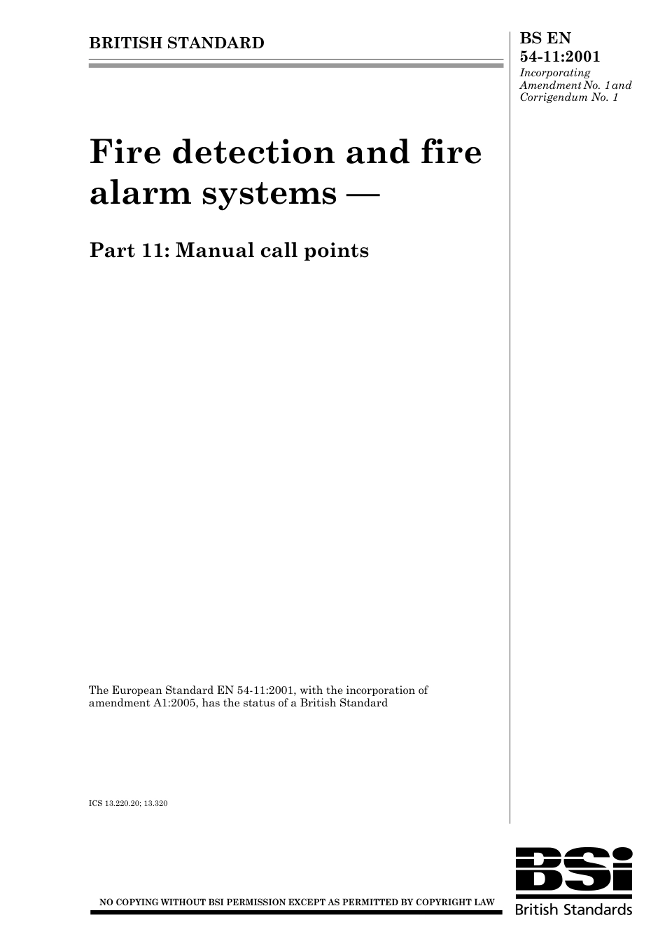 BS EN 00054-11-2001 (2006).pdf_第1页