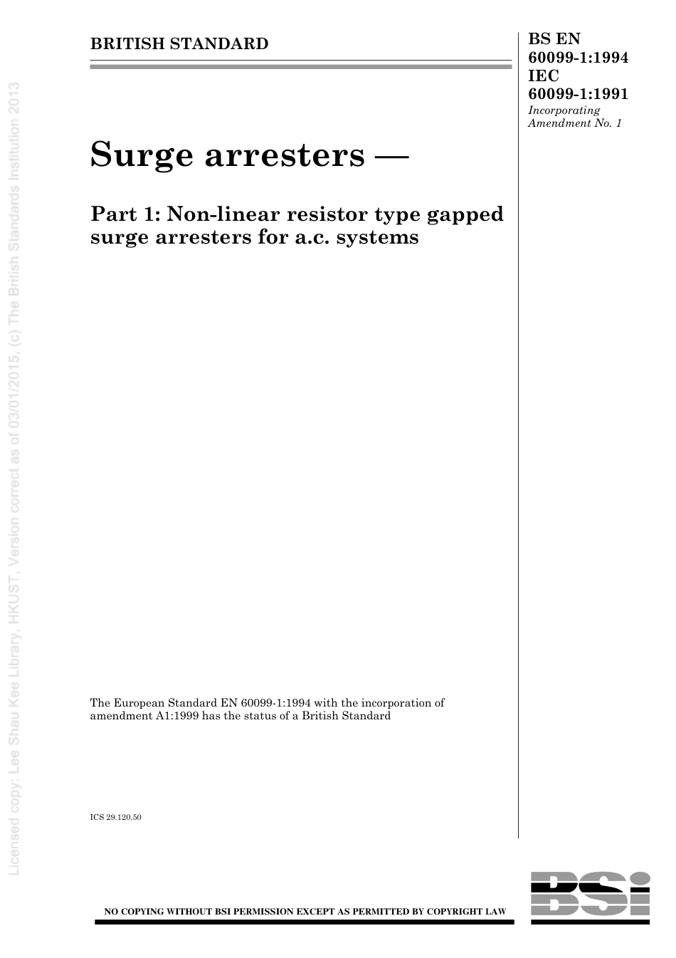 BS EN 60099-1-1994 (2001).pdf_第1页