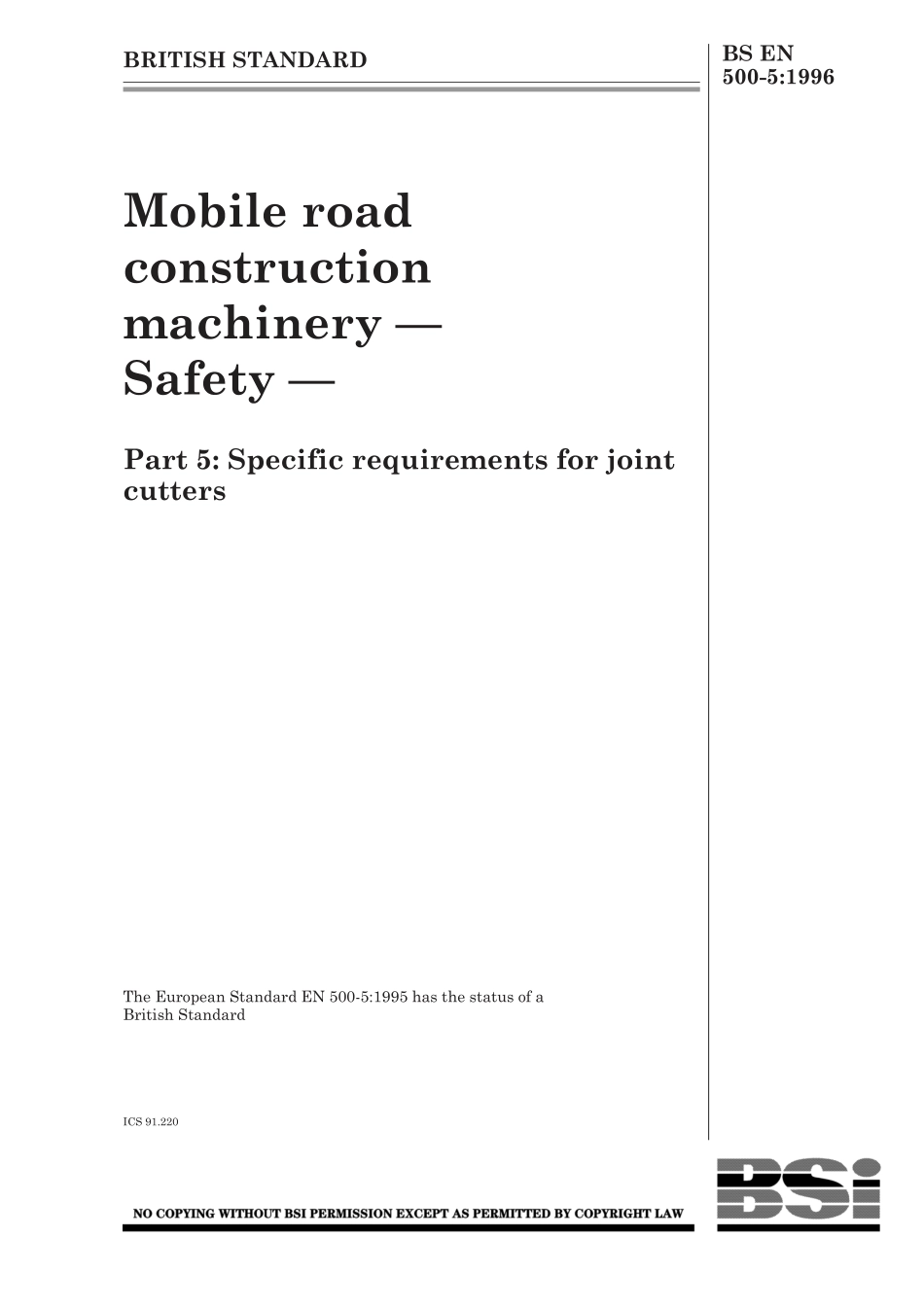 BS EN 00500-5-1996 (1999).pdf_第1页