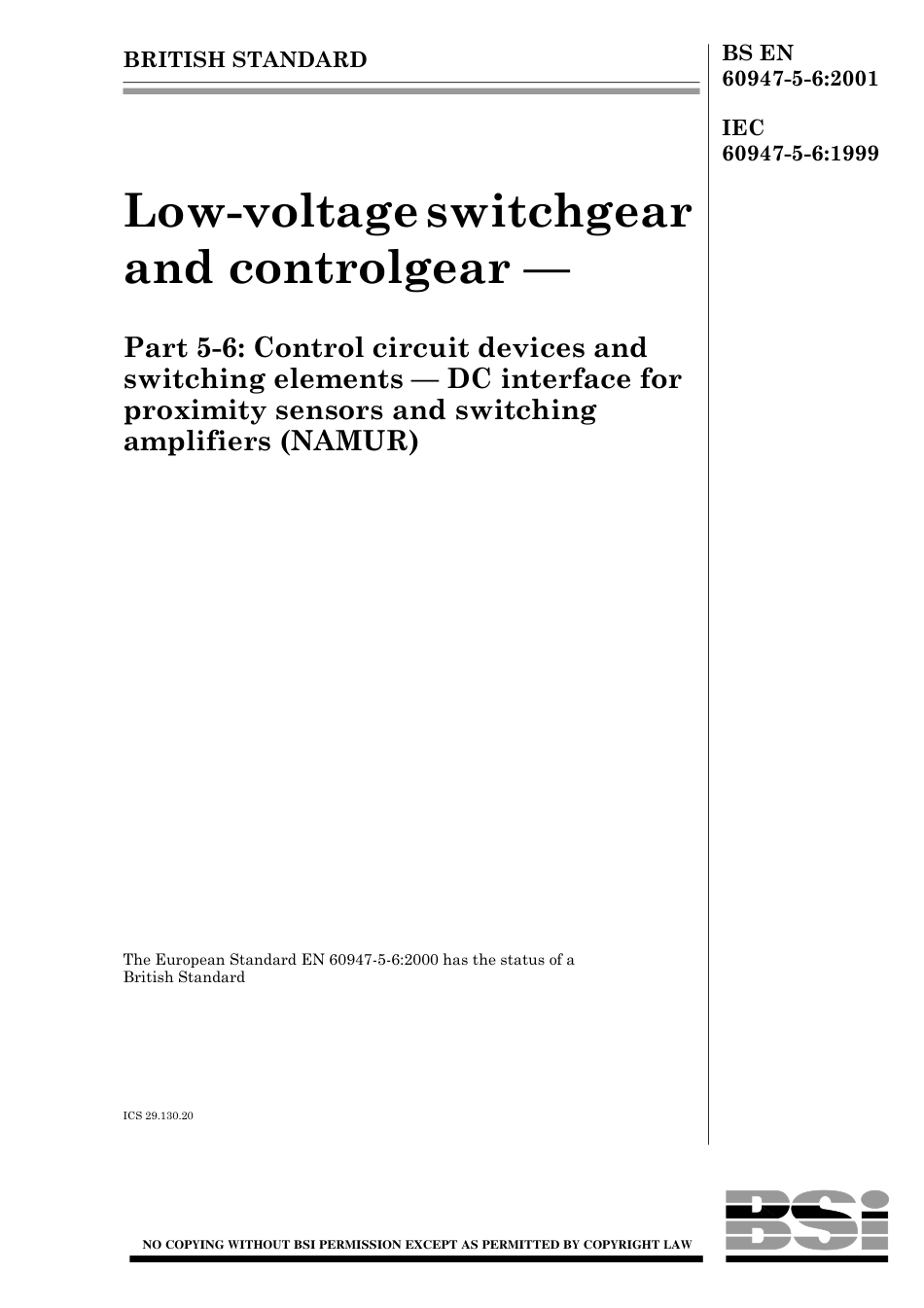 BS EN 60947-5-6-2001.pdf_第1页